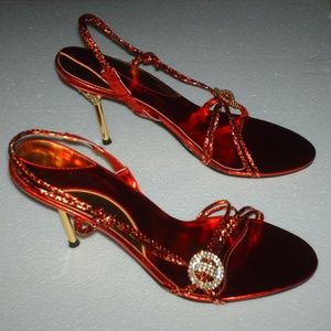 Lovely red pair of Wild Rose high heel shoes - 11B